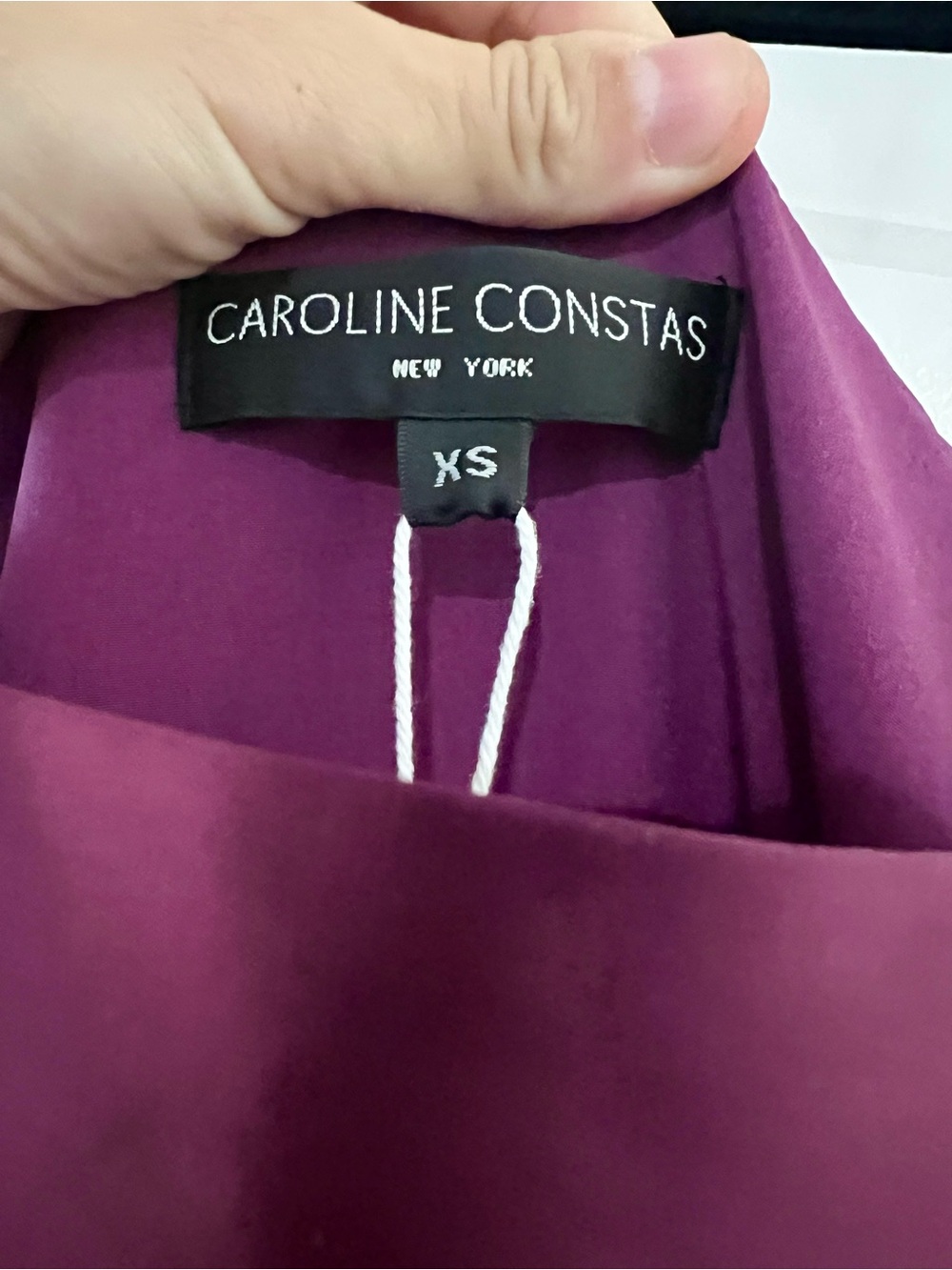 Caroline Constas Ruffle Hem Formal Gown - Amethyst/Purple Satin Midi - Picture 8 of 14